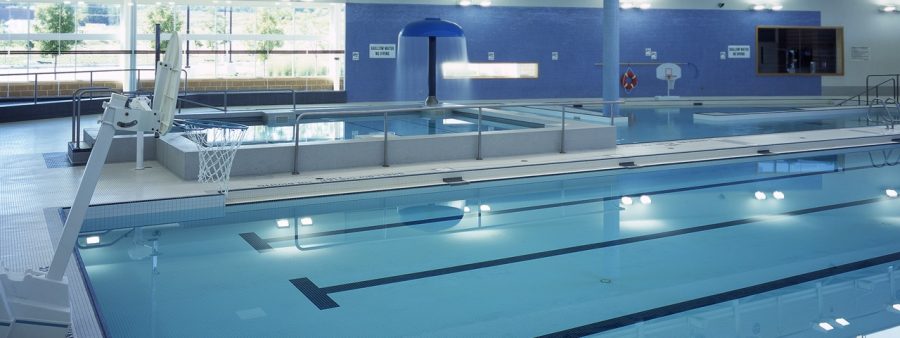 Community swimming pool, shot on large format film