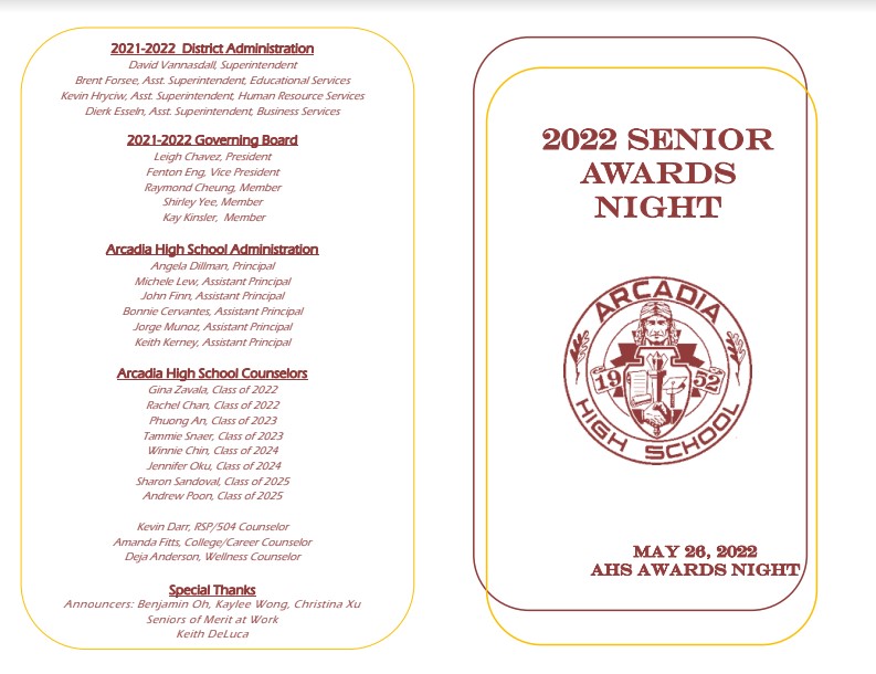 Brief: 2022 Senior Awards Night