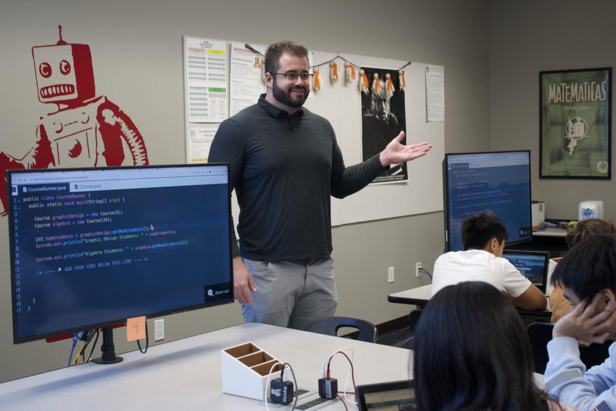 Mr. Sandoval teaching his AP Computer Science Principles class. Stay tuned for other upcoming teacher features!