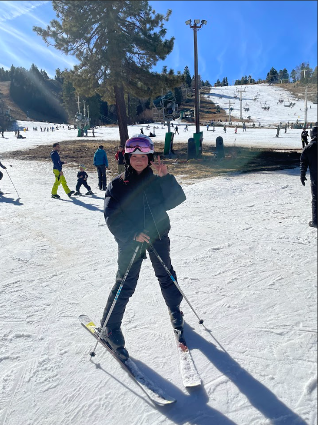 Skiing for the first time at Big Bear.