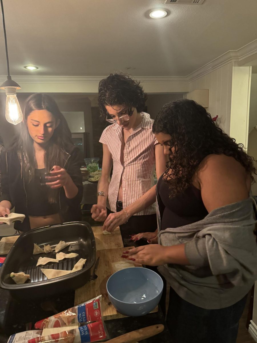 Me and my childhood best friend and her cousin spending New Years Eve making homemade dumplings.