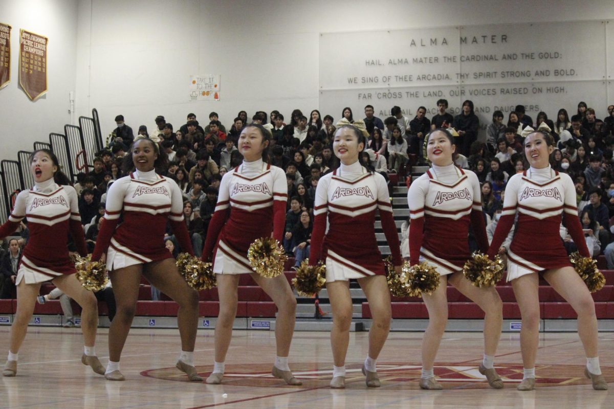 Pep Squad performed a dance for the audience during the Winter Pep Assembly