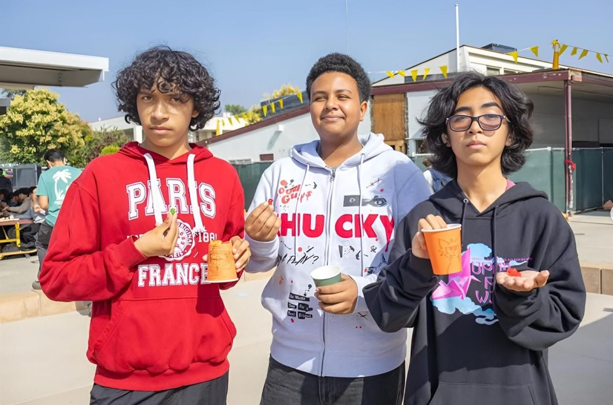 Sophomores are enjoying candy they got from the Rally Court (Arcadia ASB)
